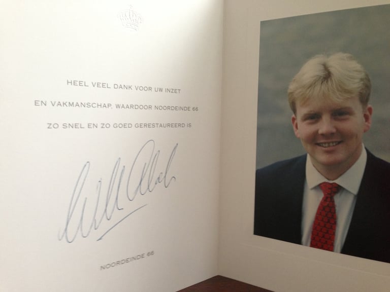 Een bedank brief van onze Koning.