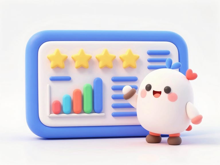 Playful 3D claymation illustration of a colorful parent dashboard showing progress stars, bar charts, and a happy mascot, bright cheerful ambient lighting, soft pastel colors, clean white background
