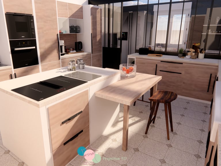 projection 3D cuisine