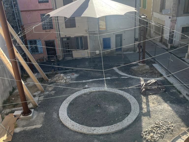 Progress on new landscaped public garden on Rue de l'Église in Quillan