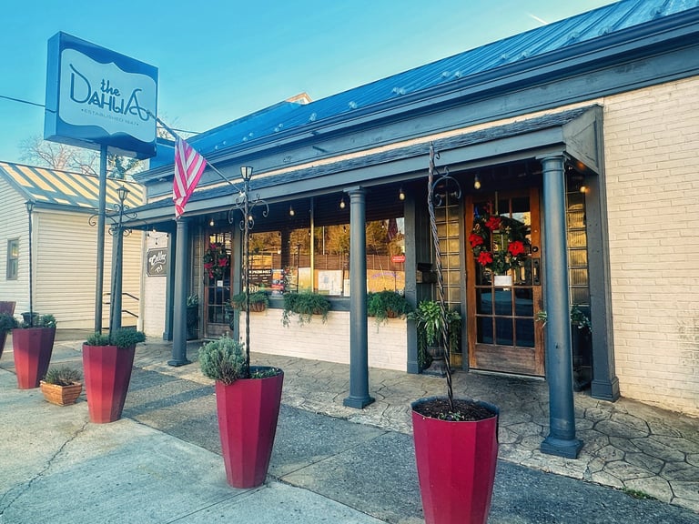 front entrance of the Dahlia restaurant lynchburg va