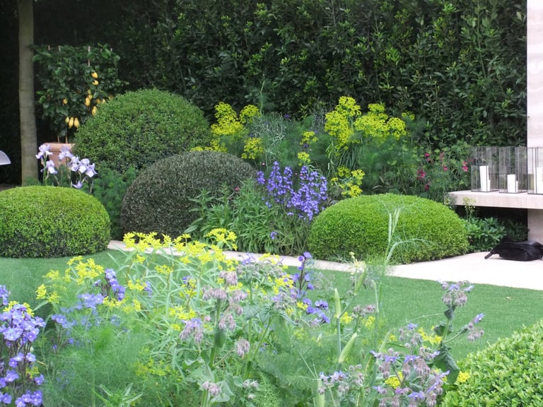 vormsnoei en mooie beplanting