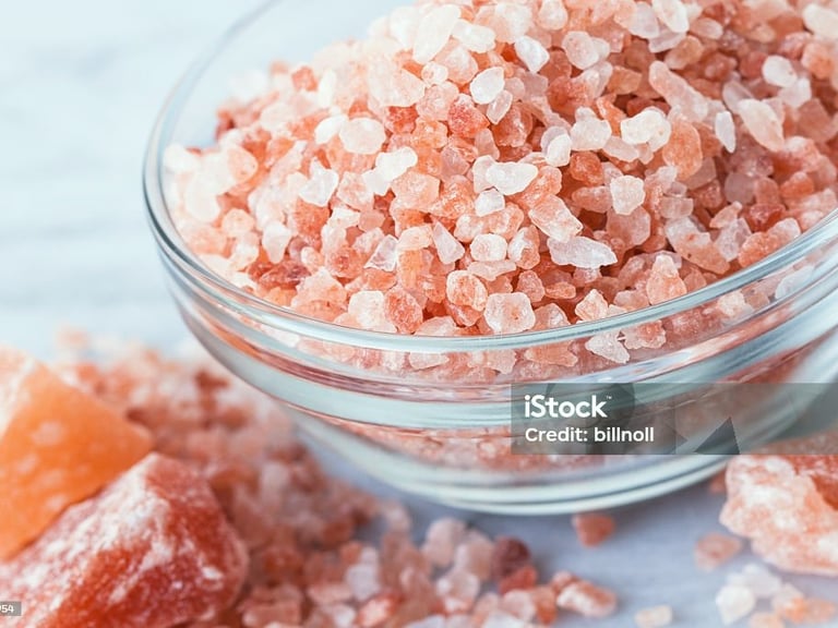 pink salt in a dish