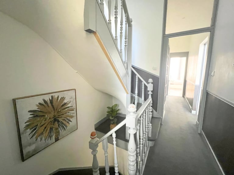 Entryway with staircase and hallway, practical corporate stay