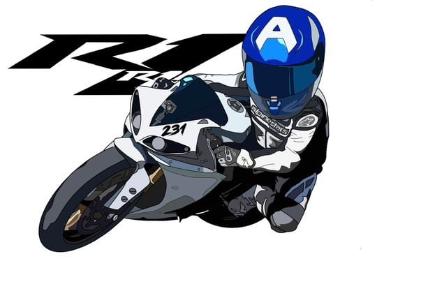 DESSIN CARTOON, YAMAHA R1