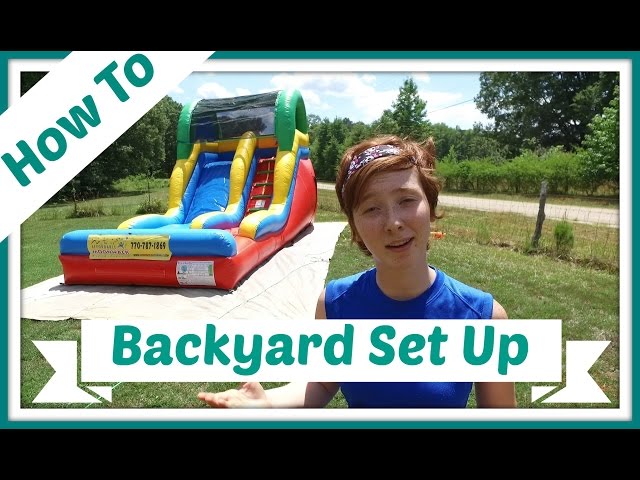 Inflatable water slide set up