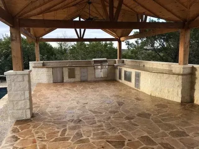 Stamped Concrete Patio with Concrete Grill Counter in Columbia, SC