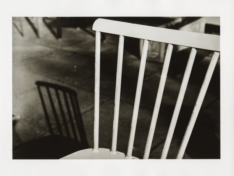 Wooden chai in the coffee shop.