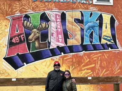 Carlos & Nancy — on the road in Alaska. Built Horacio & Visconti from real trips and real moments.