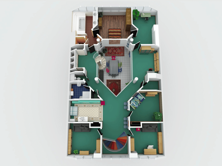 PLUS 3D floor plan with realistic materials and furniture