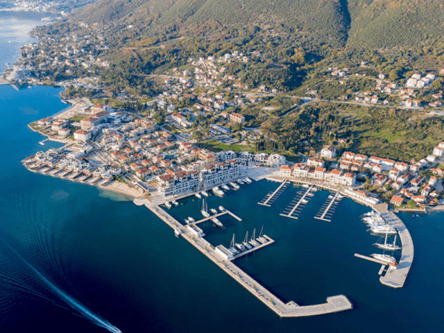 Aerial view of Portonovi in Montenegro home of the first One&Only hotel resort in Europe