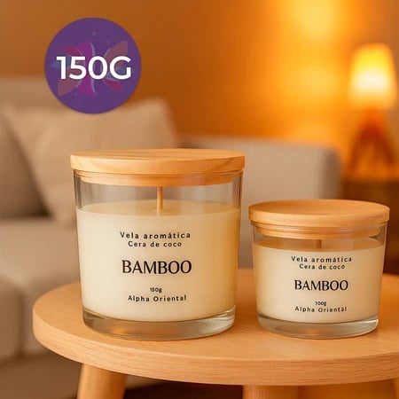 vela aromática cera de coco bamboo
