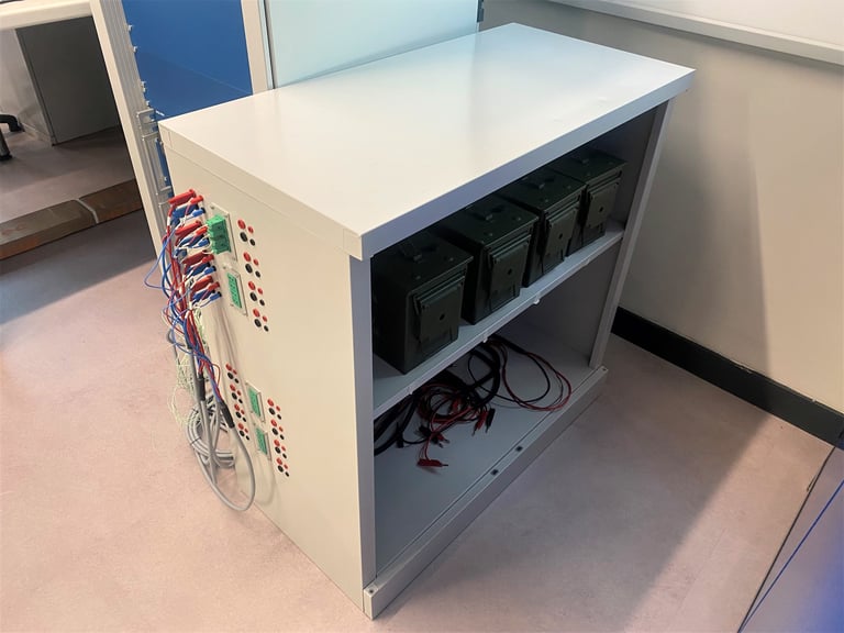 Cabinet used for cycling lithium-ion batteries