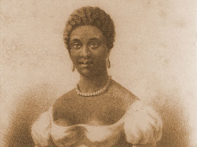 Drawing of Phyllis Wheatley the first Black author published i the UK.