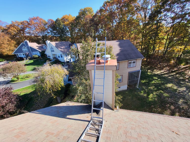 fluid copper application on chimney in fairfield county new york