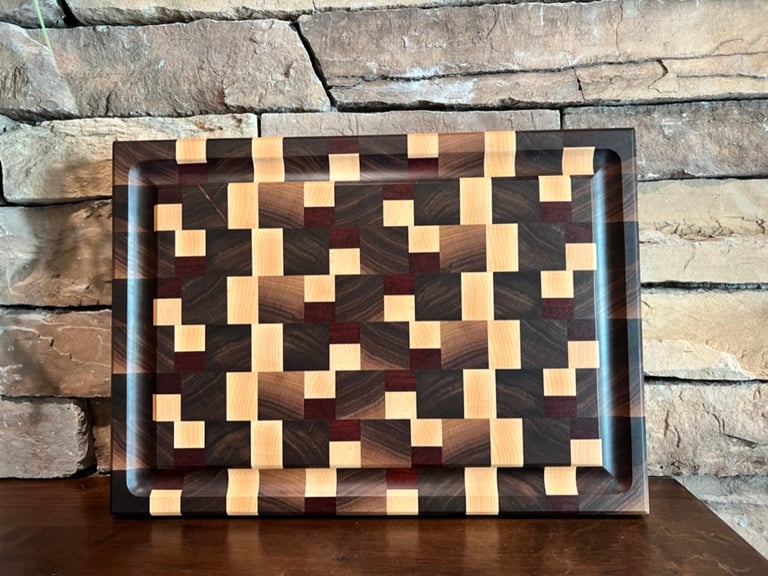 Black Walnut, Hard Maple and African Paduk