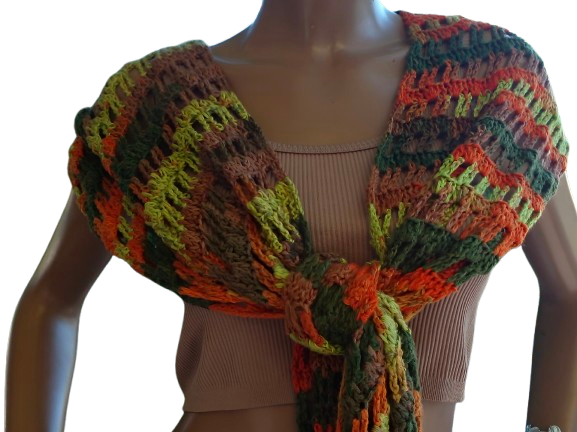 Châle au crochet fait main Mozamba 80x200 cm