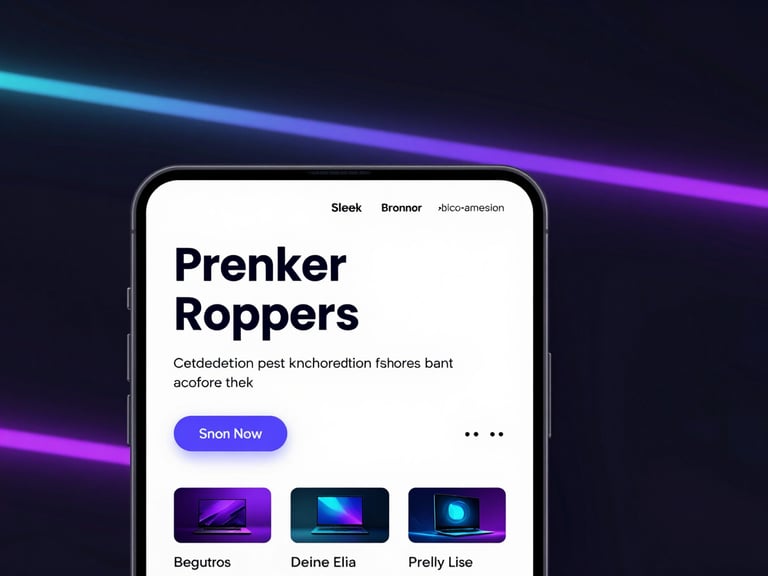 Sleek dark-mode developer portfolio preview with neon violet and cyan accents, clean layout, sharp typography, 16:9 landscape