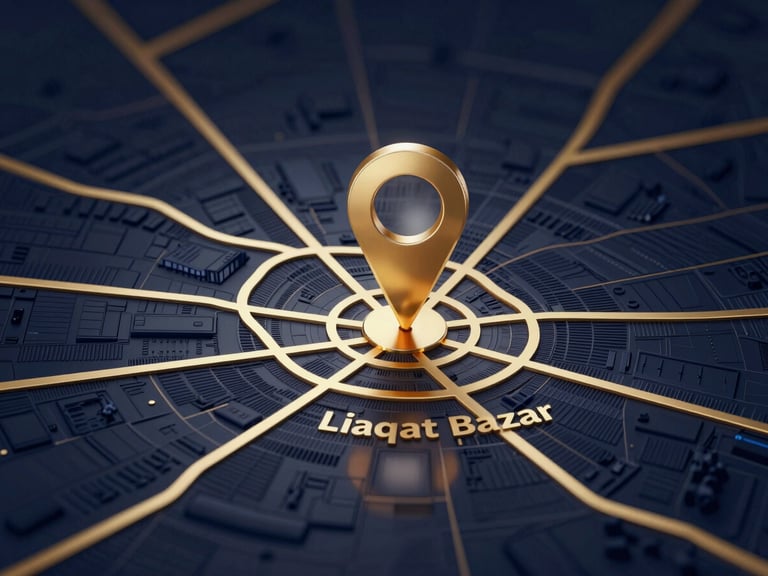 Map of Quetta city with a pin on Liaqat Bazar, highlighting a delivery route, clean and modern graphic style.