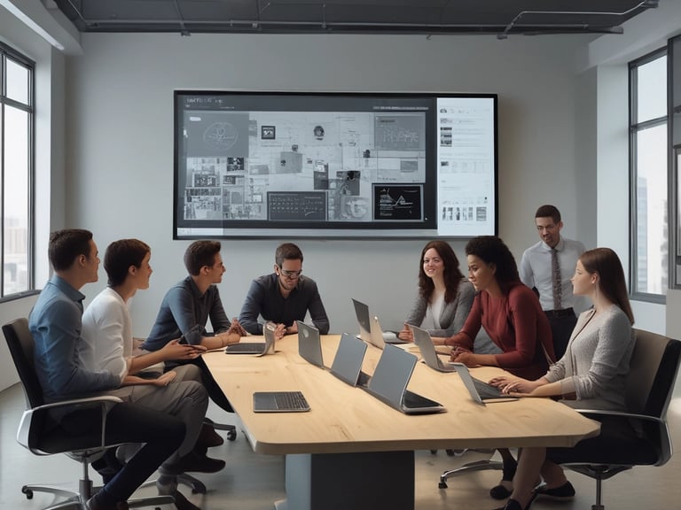 Close-up of hands typing on a keyboard with digital code overlay, symbolizing technology and innovation.