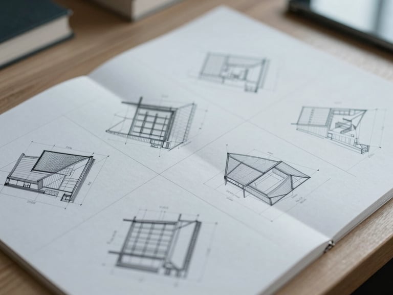 A detailed layout grid of a multi-author academic volume on a designer's desk, architectural lines, cool diffused daylight.