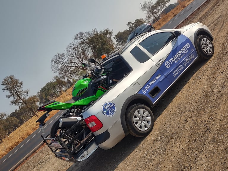 a motorcycle parked on the side of a road