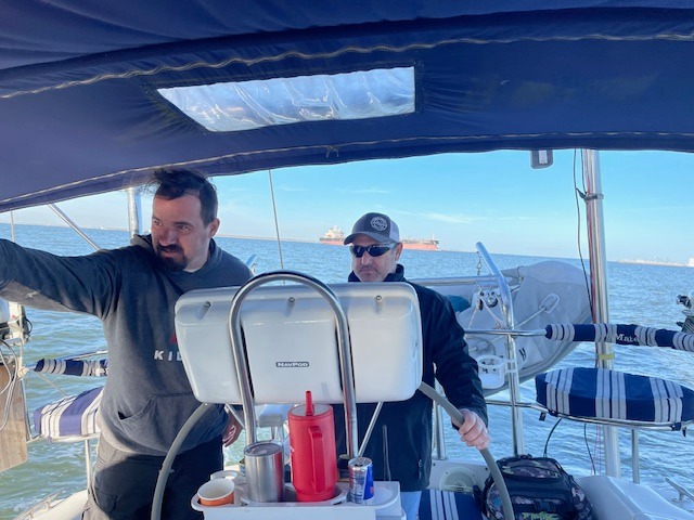 at the helm of our Catalina 42