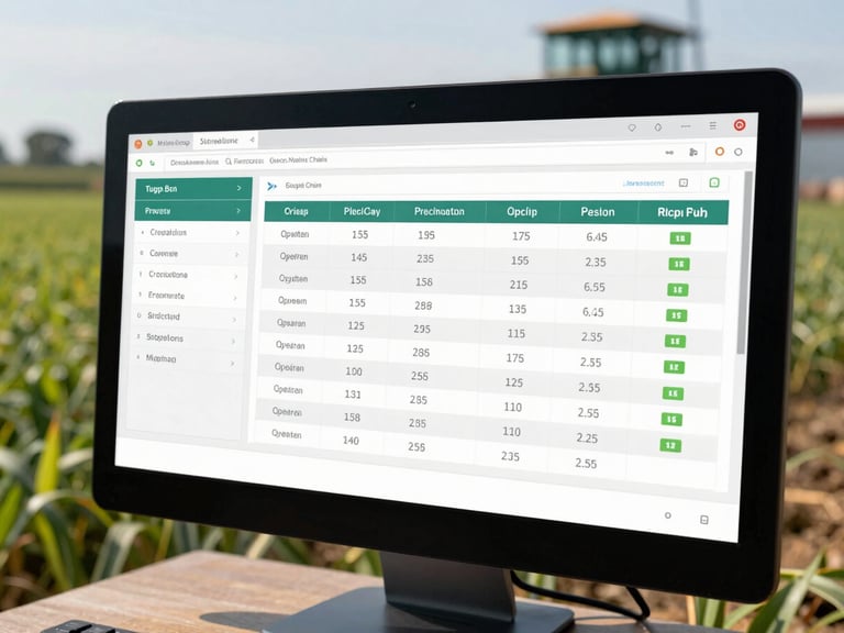 Close-up of a digital dashboard showing supply chain analytics and order tracking, professional and clean interface, medium shot