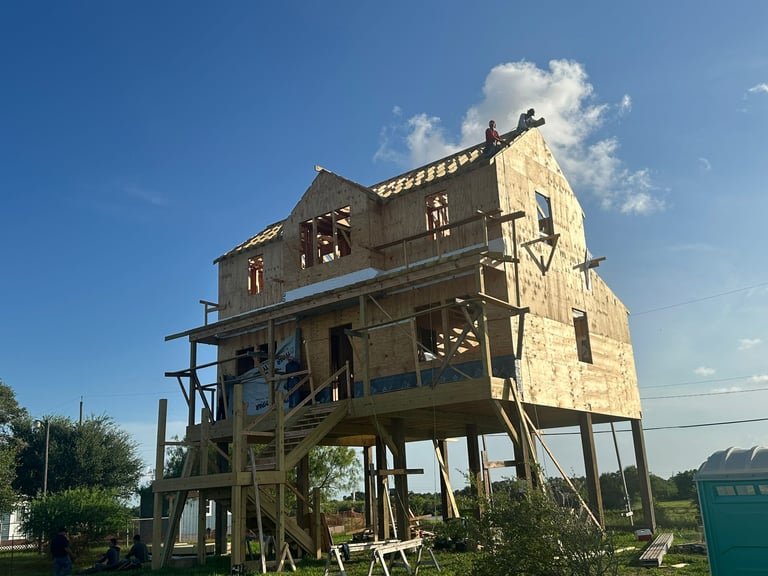 Residential new build framing project in the Houston–Galveston area