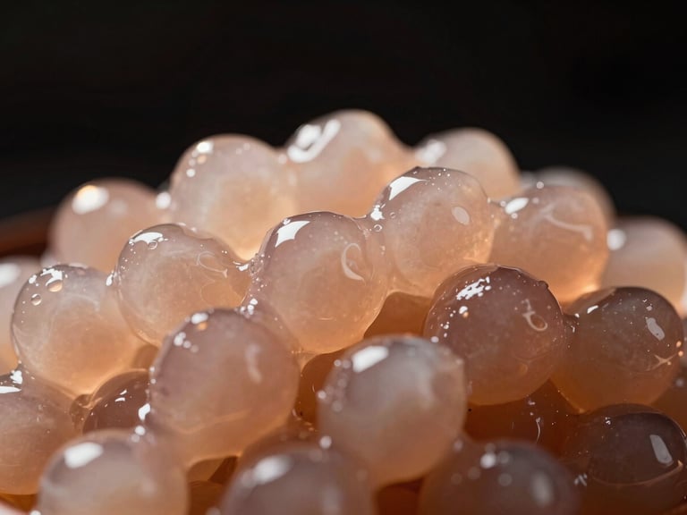 Macro shot of thick, translucent agave nectar texture, glowing under warm studio spotlights, deep obsidian background.