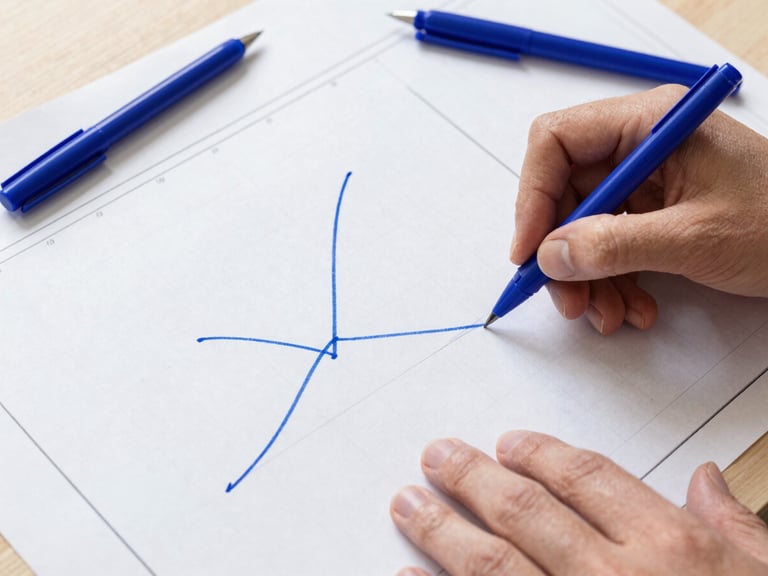 Overhead shot of hands sketching a distribution diagram on a large paper grid, blueprint blue pens, bright daylight, 35mm.