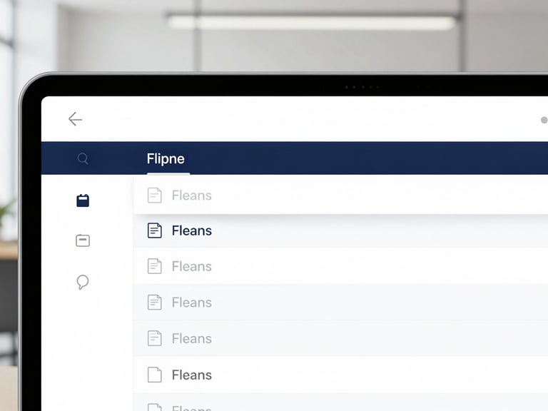Close-up of a clean web application interface showing a nested list of document sections being dragged and reordered, bright neutral office daylight, sharp focus