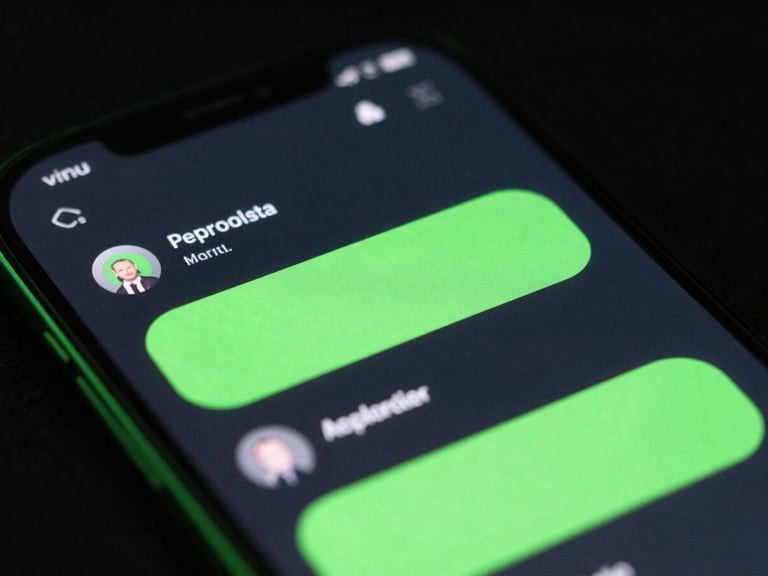 Extreme close-up of a high-end Android screen showing fluid UI animation physics, moody studio lighting with neon green rim-lighting, macro lens, sharp focus