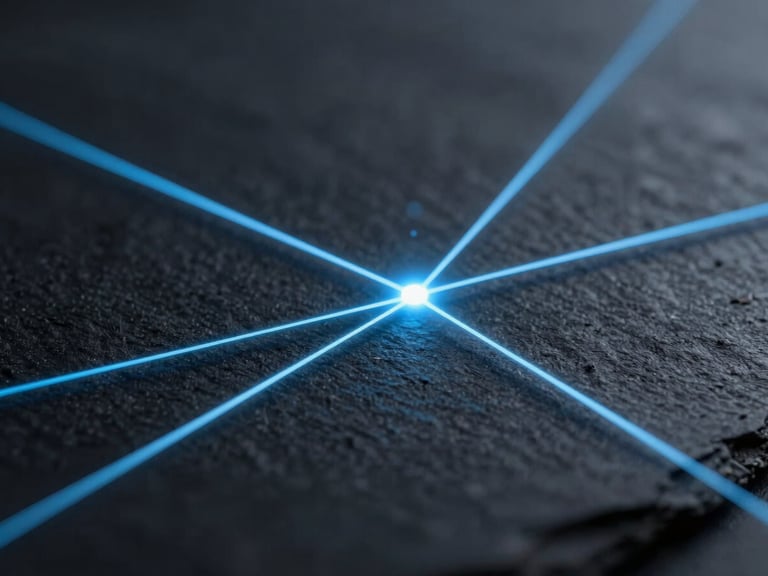Macro close-up of abstract glowing digital connections, dark slate background with sharp electric blue light paths, clean minimalist tech aesthetic, 35mm lens, cinematic lighting