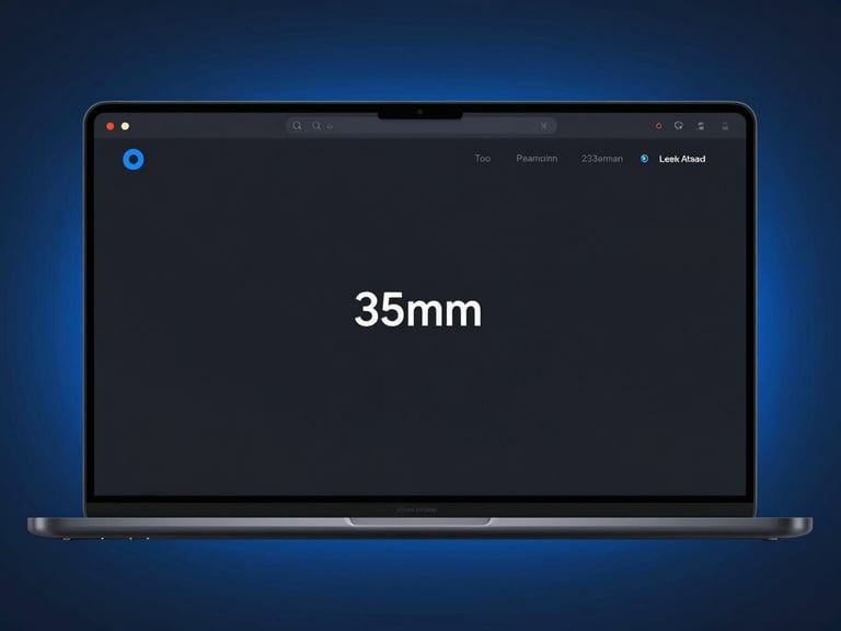 Sleek tech photography of a high-fidelity website mockup in a minimal browser frame on a dark screen with subtle electric blue ambient glow, sharp focus, 35mm