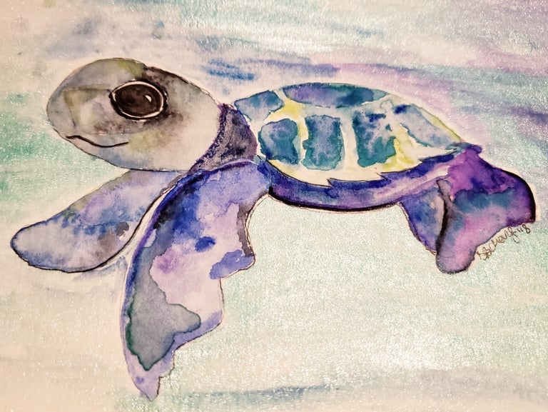 sea turtle watercolor
