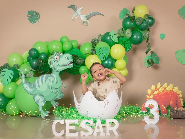 a baby boy in a dinosaur costume sitting in an egg egg egg