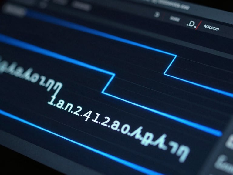 Macro crop of vector paths and keyframe graphs in a dark software UI, neon blue edge lighting, technical precision.