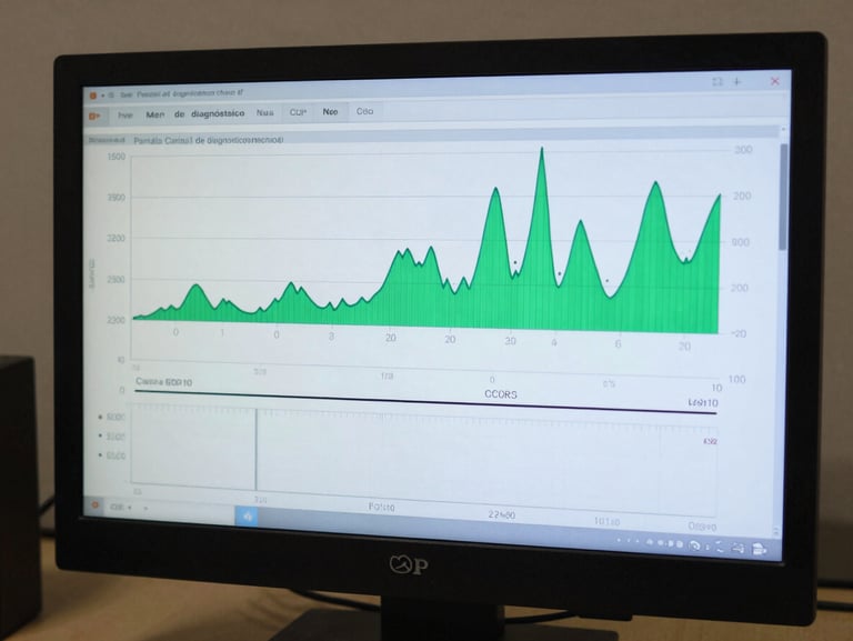 Pantalla de diagnóstico técnico mostrando gráficos de frecuencia de CPU estables y caída de temperatura de noventa a setenta grados Celsius.