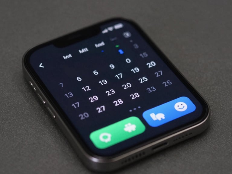 A close-up vector mockup of a sleek Android system widget showing clean calendar events and system stats, dark mode, rounded corners