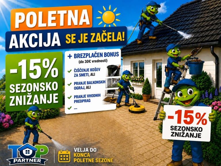 Poletna akcija visokotlačno čiščenja TOP Partner