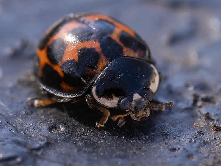 Harlequin Ladybird on a railing, East London