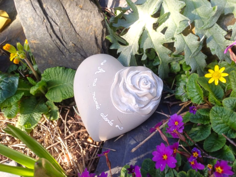 coeur avec message personnalisé ,décoration livraison gratuite tombe, cimetiere Sepulture49