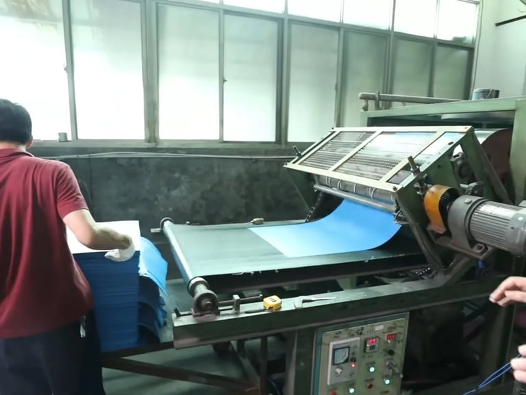 Mixture sheet extrusion process for foam-based fitness accessories manufacturing