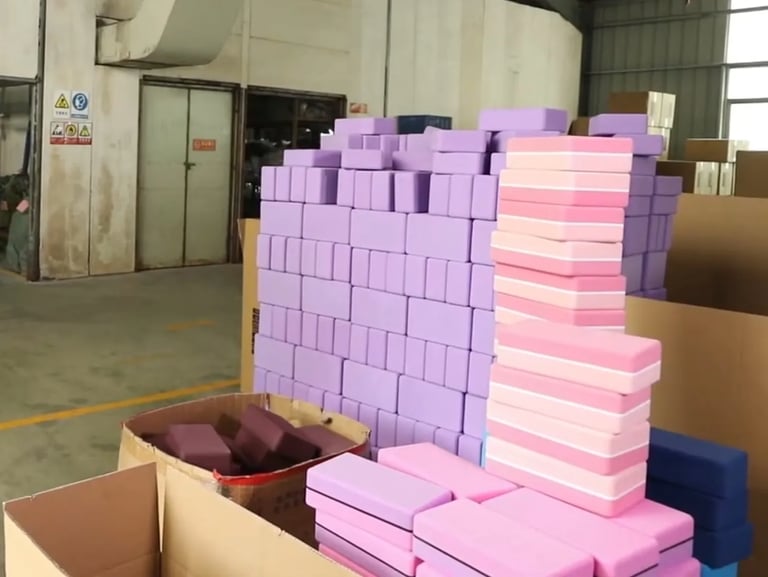Yoga blocks packed for bulk orders and export shipment