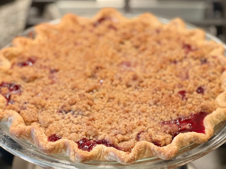 peach crumb pie