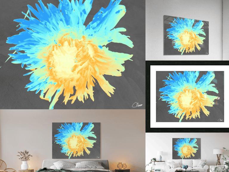 Digital image featuring an artistic representation of a Chrysanthemum flower.