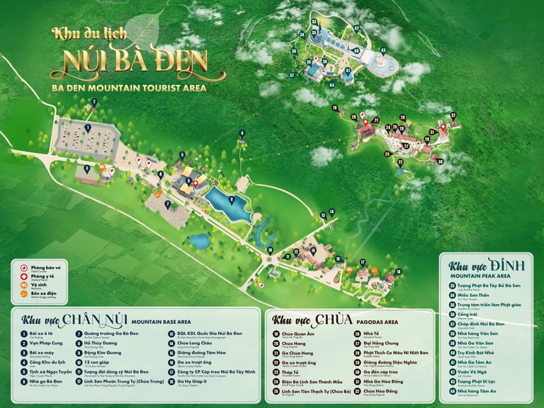 Map of Sun World Ba Den Mountain