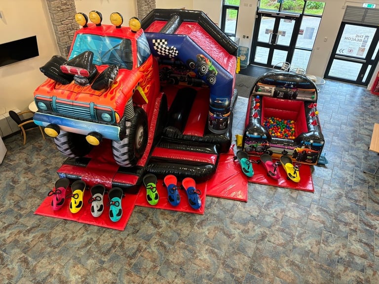 3D Monster Truck Bouncy Castle Party Package - Jumpin Janners - Bouncy Castle Hire Plymouth