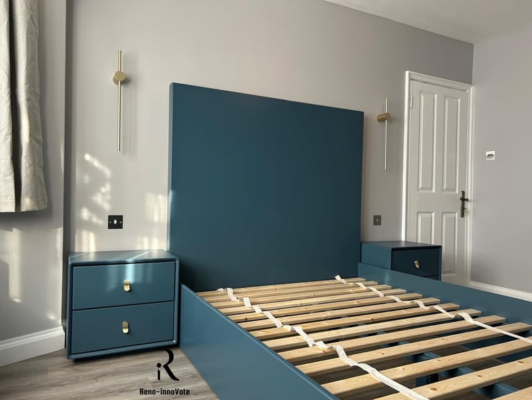 Custom Made Bed & Side Cabinets